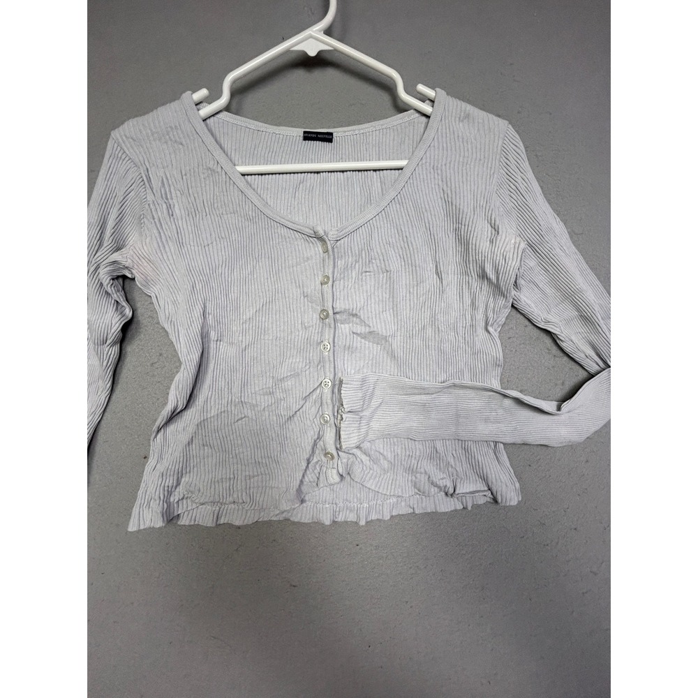 Brandy Melville Zelly Top Ribbed Cotton Light Blue One Size Womens